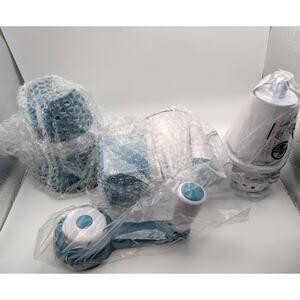 KITCHEN HQ Speed Grater & Slicer Suction Base Blue White 3 Drum Set NEW Open Box